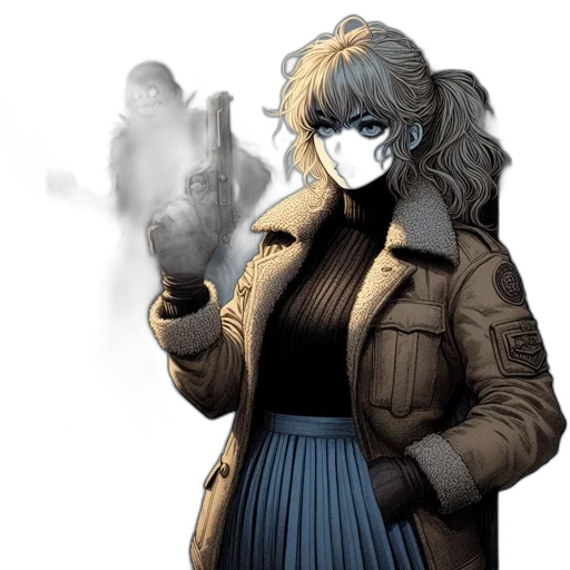 jacket, mask, weapon, face transparent PNG cut-out