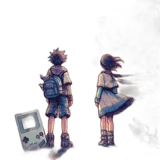 robot, pixel art, watercolor, concept art transparent PNG cut-out