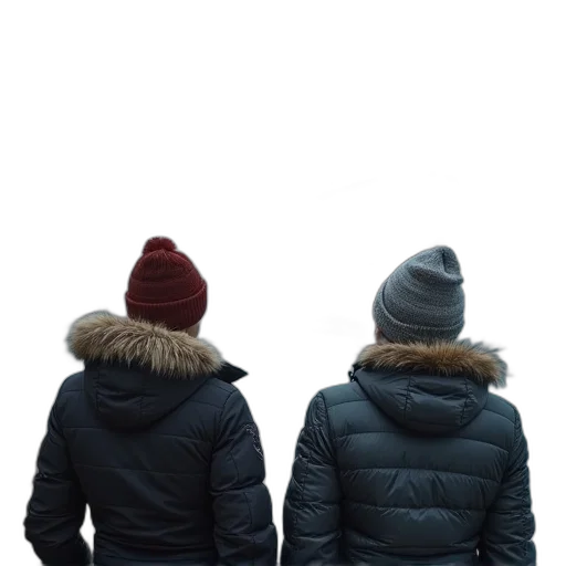 jacket, hat, 3d render, photorealistic transparent PNG cut-out