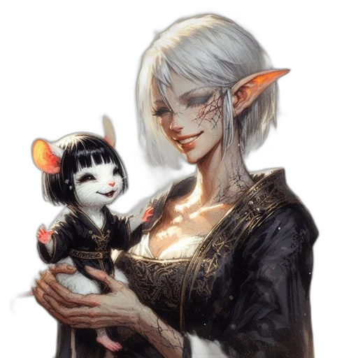 fantasy art, concept art, watercolor, pixel art transparent PNG cut-out