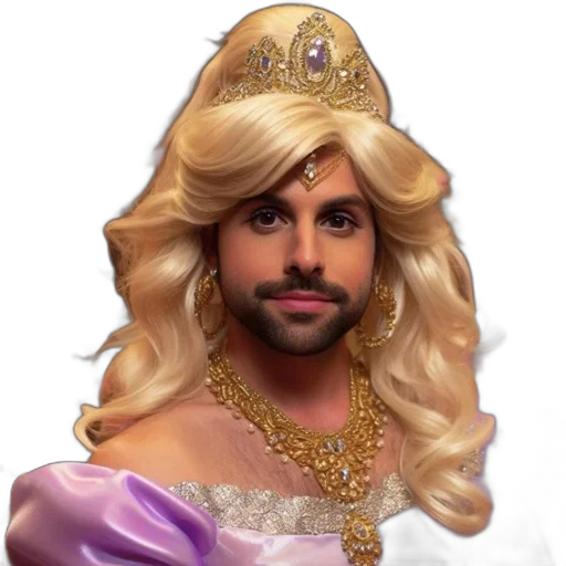 crown, hair, cartoon, photorealistic transparent PNG cut-out