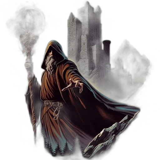 mask, dragon, jacket, staff transparent PNG cut-out