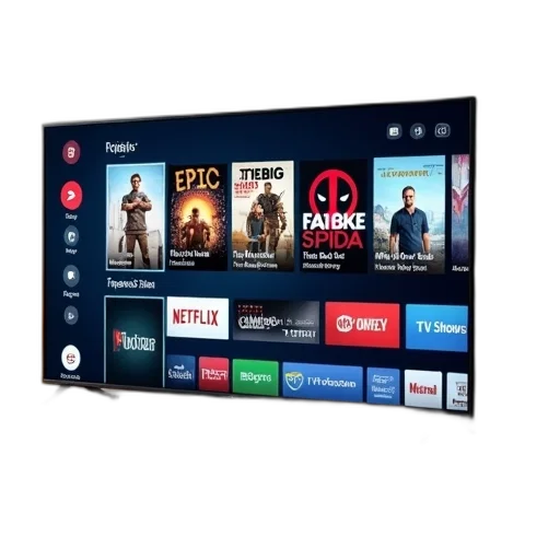 flat-screen, displaying, home, screen transparent PNG cut-out