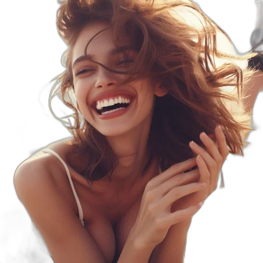 face, hair, dress, jewelry transparent PNG cut-out