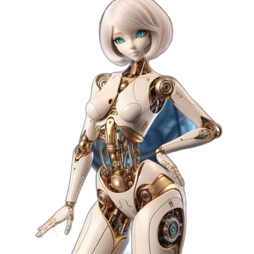 robot, concept art, 3d render, cyberpunk transparent PNG cut-out