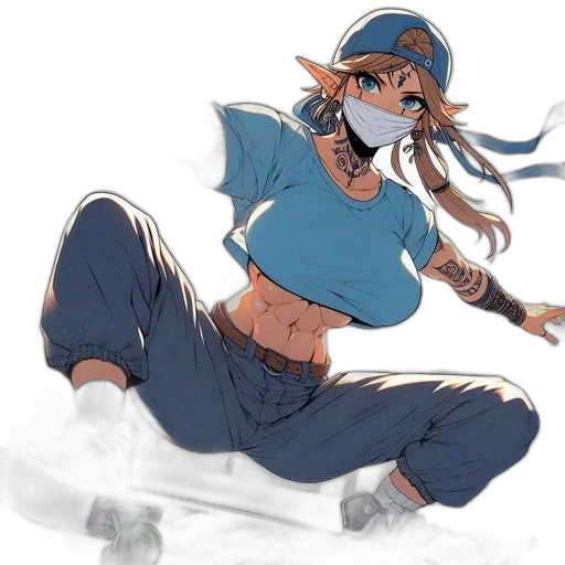 hat, concept art, anime, watercolor transparent PNG cut-out