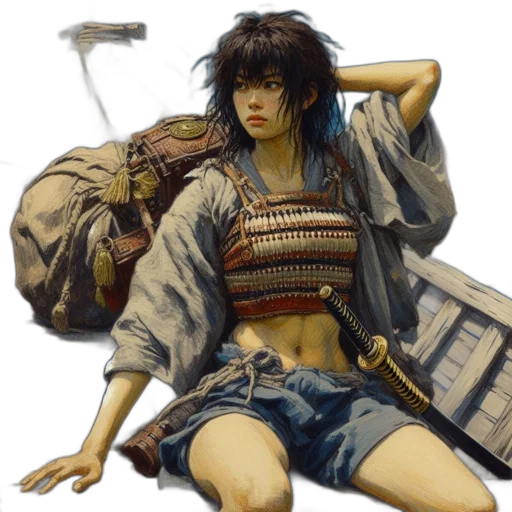 weapon, jacket, cyberpunk, photorealistic transparent PNG cut-out