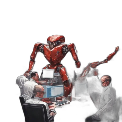 robot, creature, concept art, 3d render transparent PNG cut-out