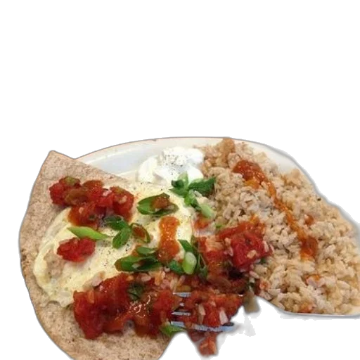 food, photorealistic, plate, rice transparent PNG cut-out