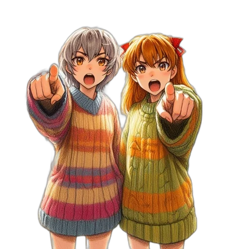 dress, jacket, anime, pixel art transparent PNG cut-out