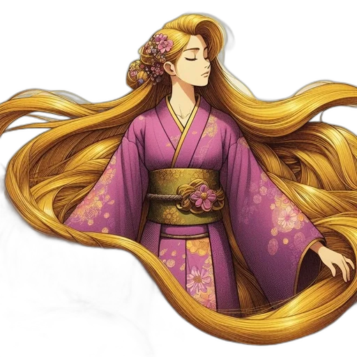 hair, staff, dress, fantasy art transparent PNG cut-out
