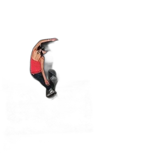 staff, 3d render, photorealistic, skateboarder transparent PNG cut-out