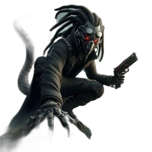 creature, weapon, concept art, cyberpunk transparent PNG cut-out