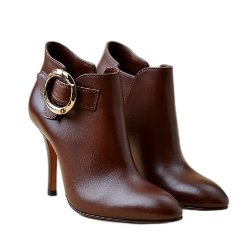 shoes, pair, brown, leather transparent PNG cut-out