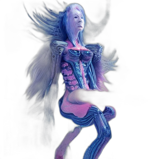 robot, dress, creature, hair transparent PNG cut-out