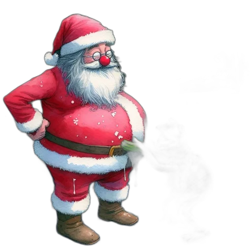 concept art, 3d render, photorealistic, santa transparent PNG cut-out