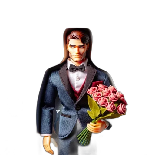 jacket, flower, jewelry, 3d render transparent PNG cut-out