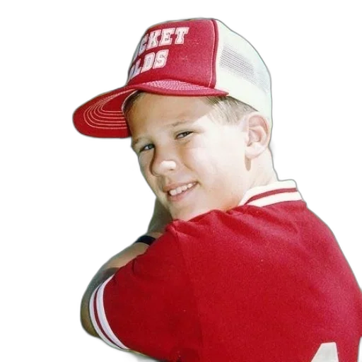 young, boy, red, baseball transparent PNG cut-out