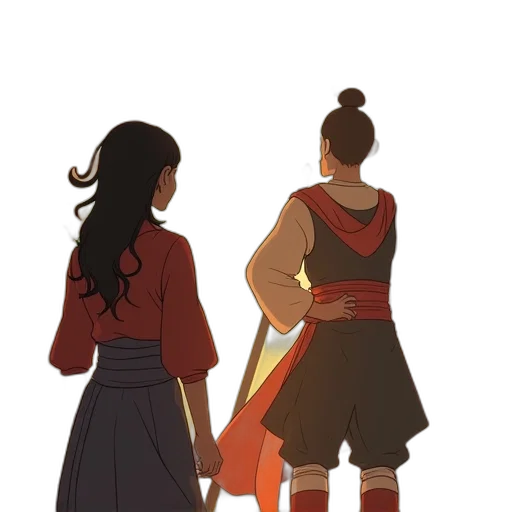 dress, jacket, sword, staff transparent PNG cut-out