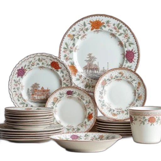 grouping, staffordshire, plates, dishes transparent PNG cut-out