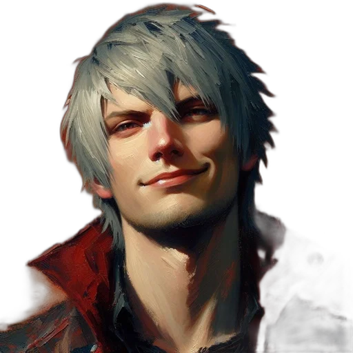 face, jacket, dragon, staff transparent PNG cut-out
