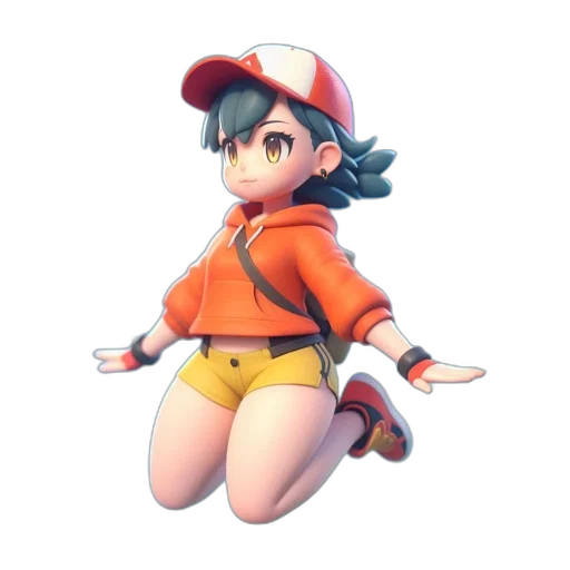 jacket, hat, staff, creature transparent PNG cut-out