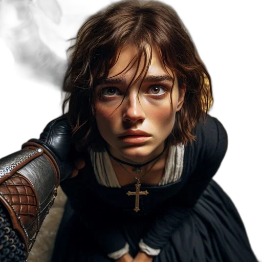 face, sword, jacket, fantasy art transparent PNG cut-out