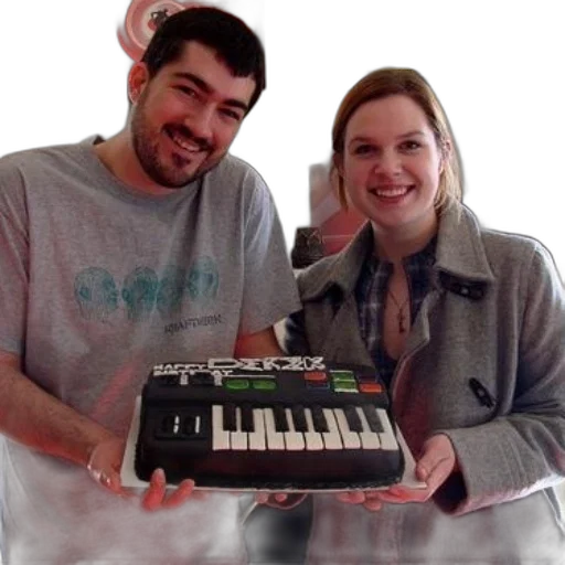 man, woman, hold, cake transparent PNG cut-out