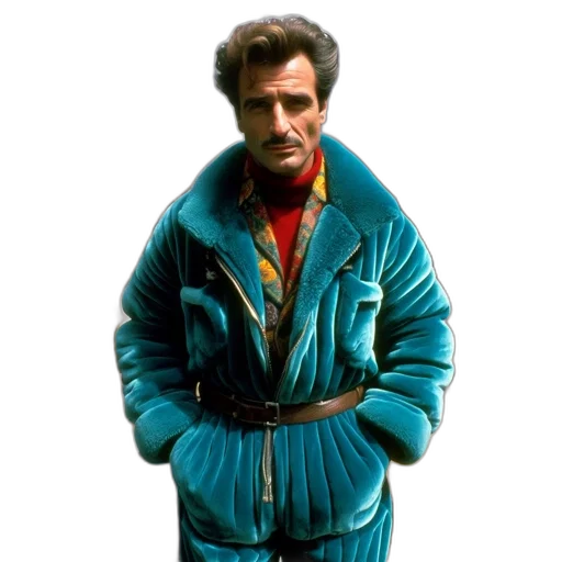 jacket, staff, face, robot transparent PNG cut-out