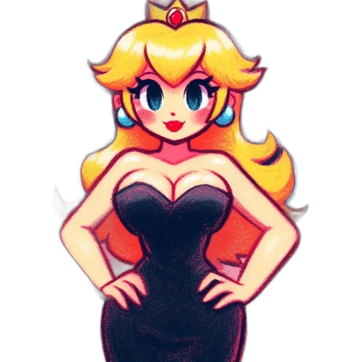 dress, crown, pixel art, cartoon transparent PNG cut-out