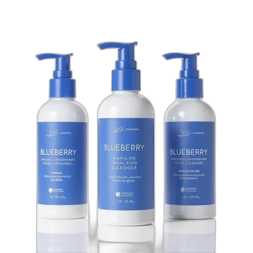 three, identical, bottles, blueberry transparent PNG cut-out