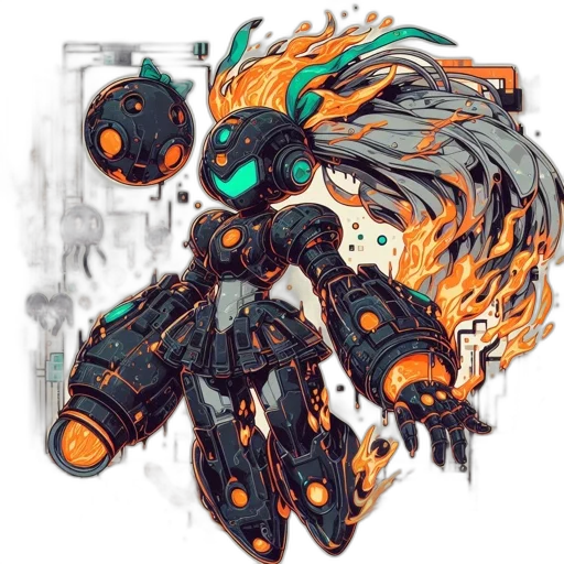 robot, weapon, concept art, cyberpunk transparent PNG cut-out
