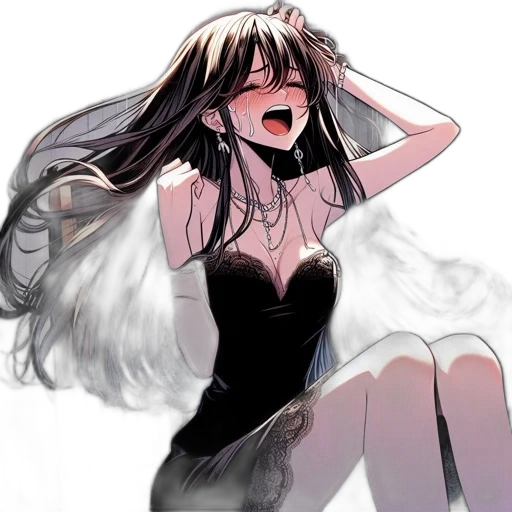 dress, mask, hair, anime transparent PNG cut-out