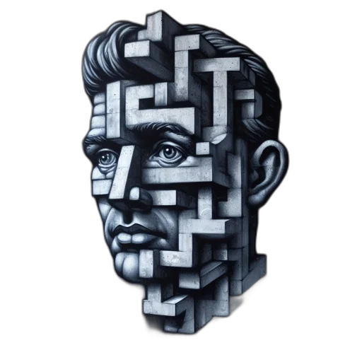 face, robot, mask, pixel art transparent PNG cut-out