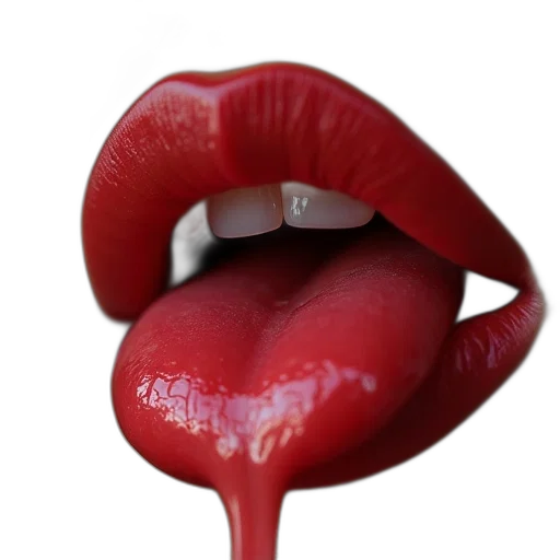 photorealistic, 3d render, red, lip transparent PNG cut-out