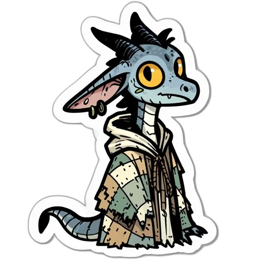 dragon, creature, staff, jacket transparent PNG cut-out