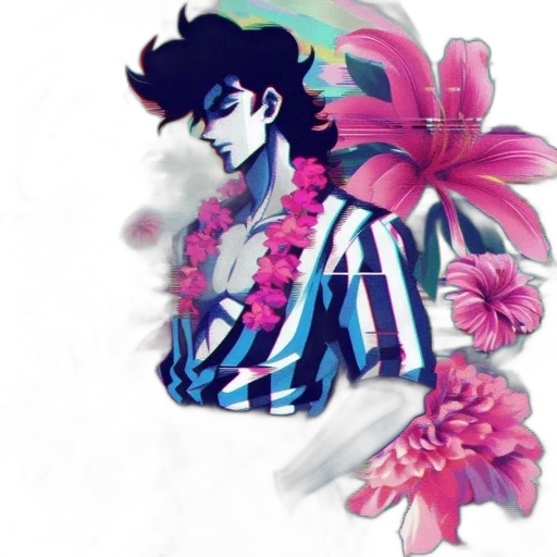 flower, creature, jacket, crown transparent PNG cut-out