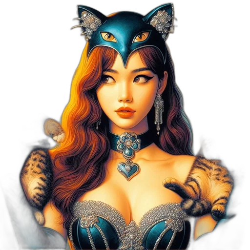 jewelry, crown, mask, fantasy art transparent PNG cut-out