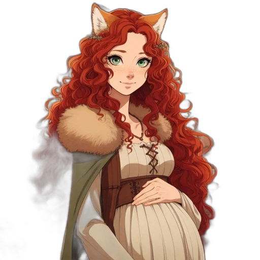 dress, staff, dragon, fantasy art transparent PNG cut-out