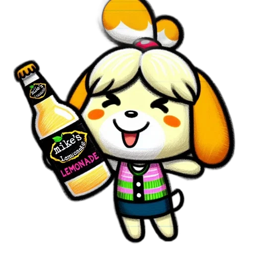 bottle, animal, pixel art, 3d render transparent PNG cut-out