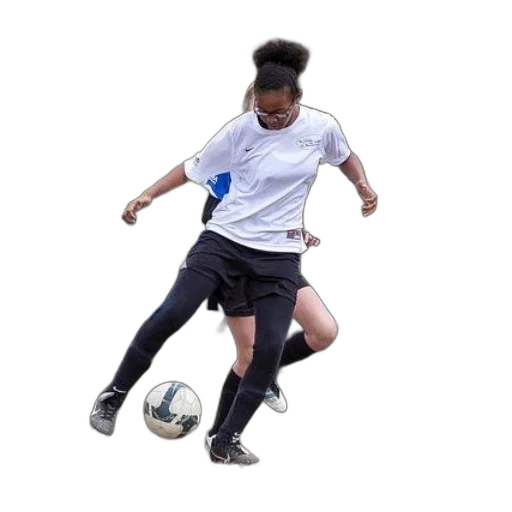 female, soccer, player, white transparent PNG cut-out