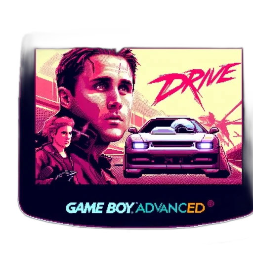 car, concept art, pixel art, vaporwave transparent PNG cut-out