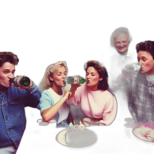 food, bottle, vaporwave, concept art transparent PNG cut-out