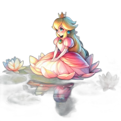 crown, dress, flower, watercolor transparent PNG cut-out