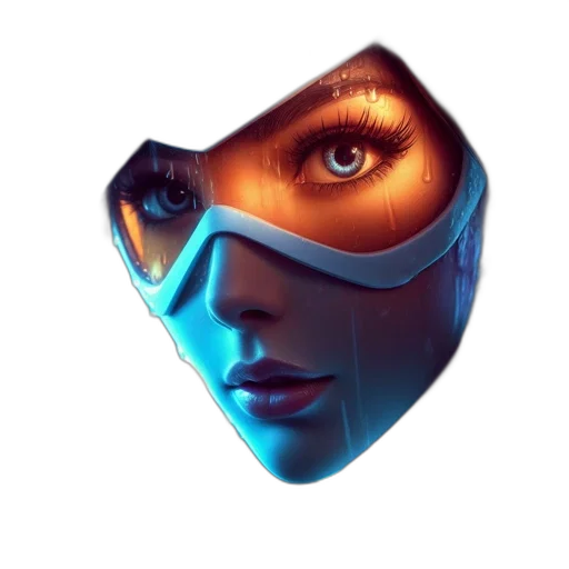 mask, face, robot, cyberpunk transparent PNG cut-out