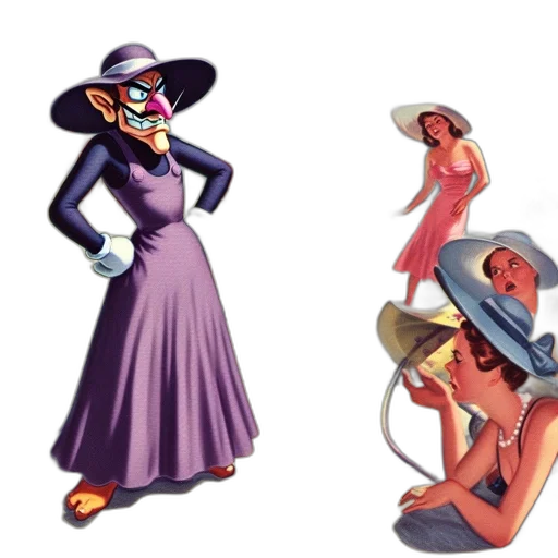 dress, hat, concept art, 3d render transparent PNG cut-out