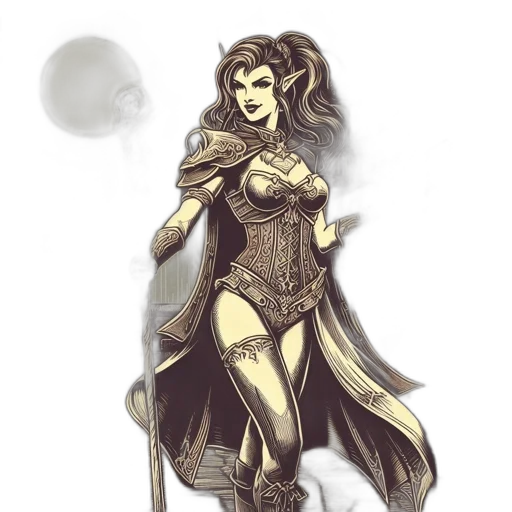 dress, fantasy art, concept art, comic book art transparent PNG cut-out