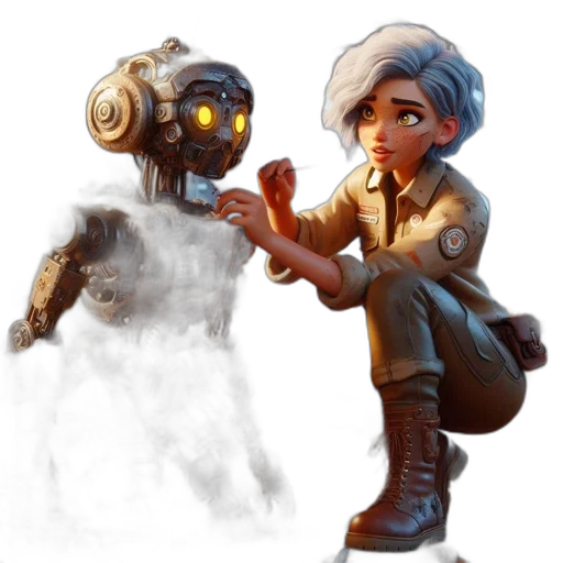 robot, staff, mask, concept art transparent PNG cut-out