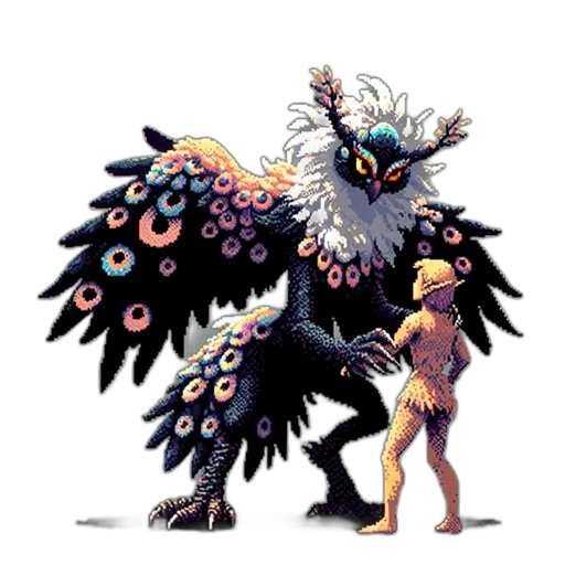 creature, animal, dragon, staff transparent PNG cut-out