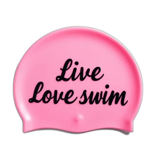 pink, swim, cap, words transparent PNG cut-out